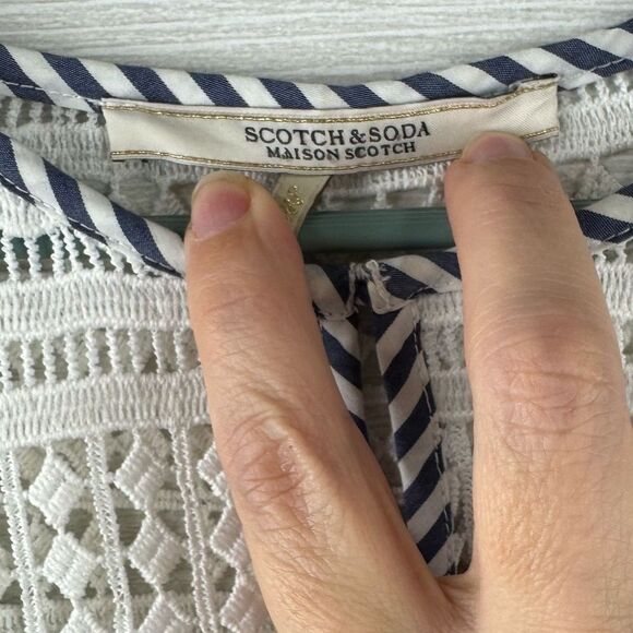 Scotch & Soda Maison Scotch Striped Lace Relaxed Top - Picture 5 of 9